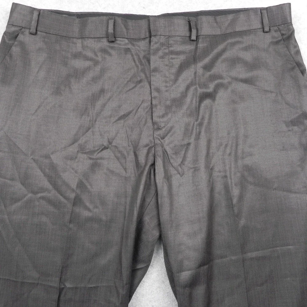 Dockers Mens Dress Pants 44W 30L Dark Brown Flat Front SRDK02 Polyester Rayon